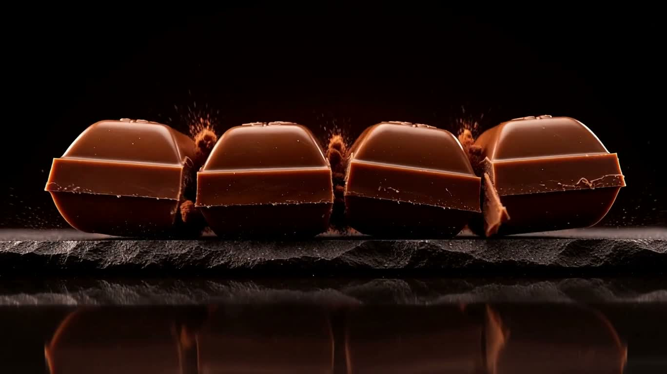 Aventure de gaufrettes au chocolat sous une lumière ambrée