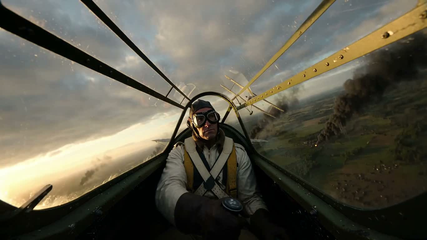 Combat aérien de biplans en haute altitude