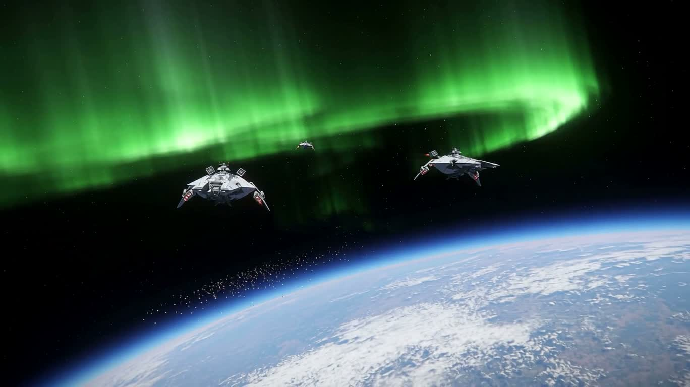 Poursuite interstellaire sur une planète aurorale