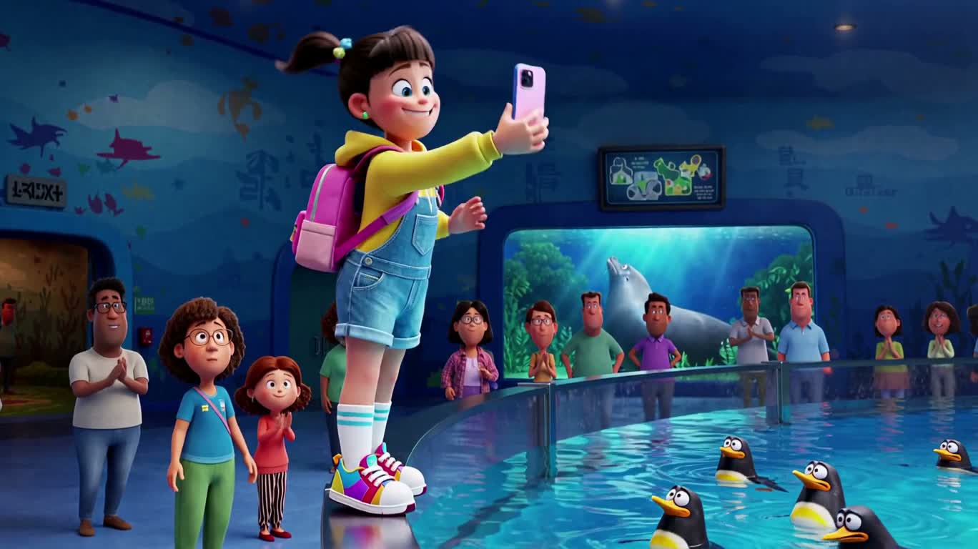 Hỗn loạn selfie ở thủy cung