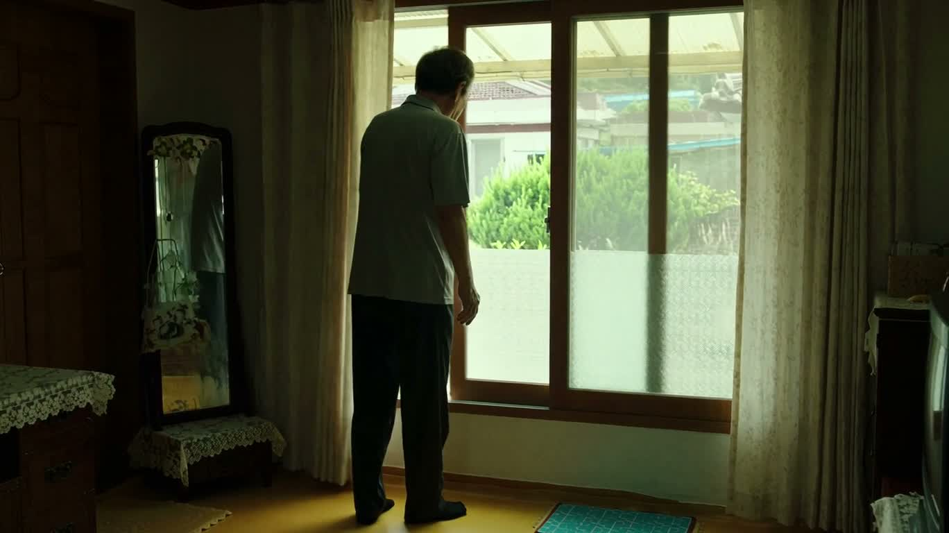 Le matin paisible d'un grand-père coréen