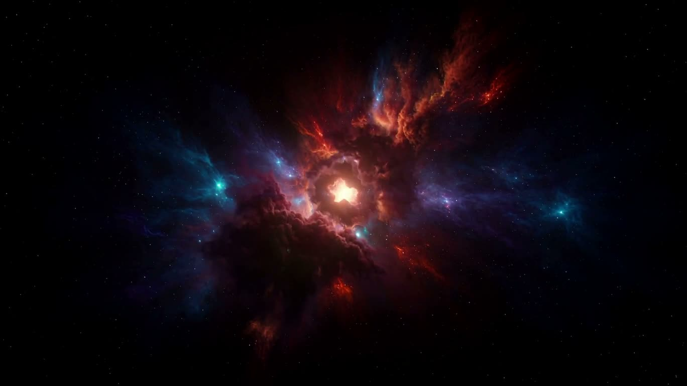 Explosion de nébuleuse colorée
