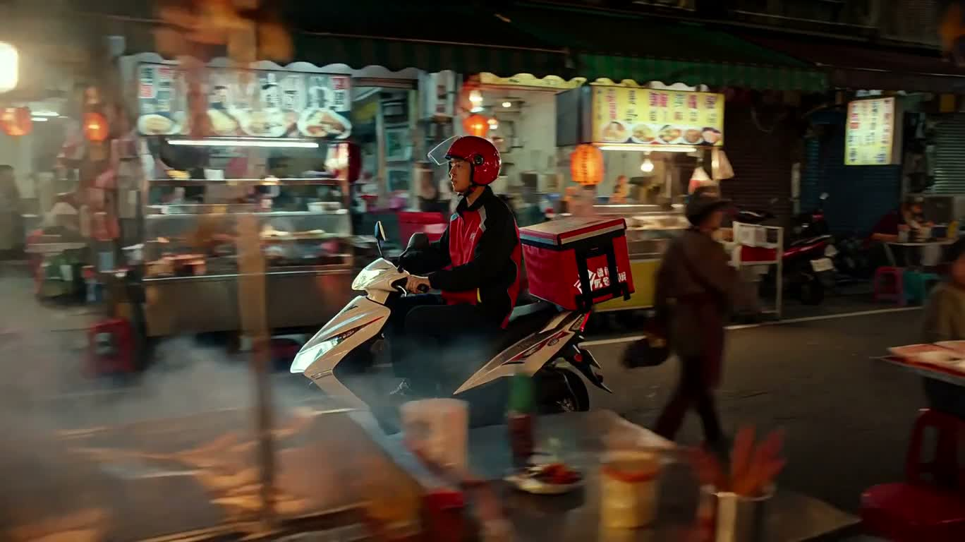 Livraison express au marché de nuit — AI video creation