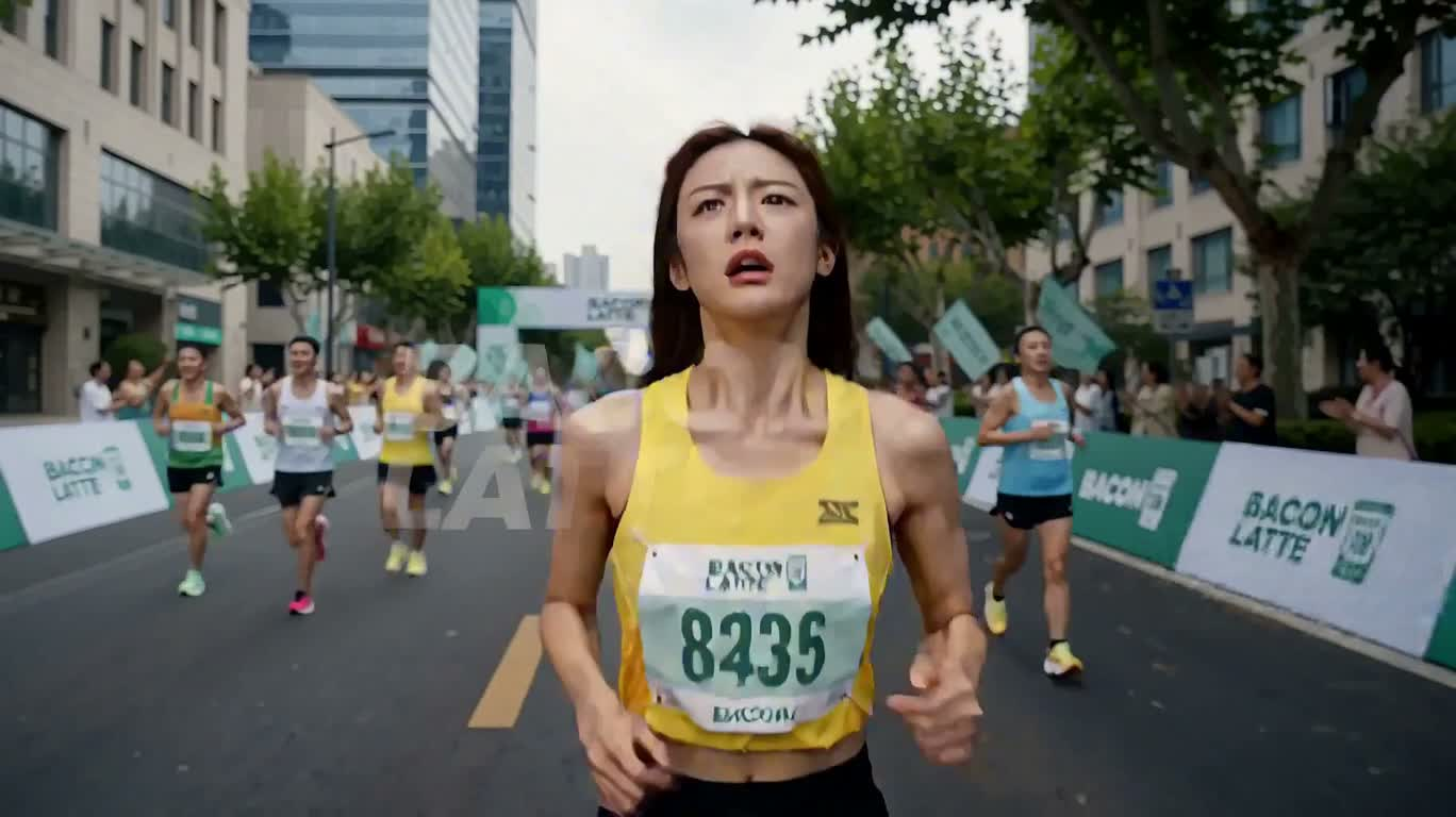 Publicité énergisante Marathon Bacon Latte