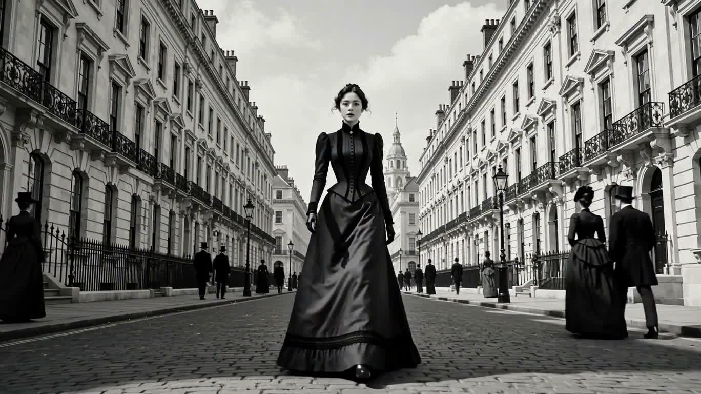 Le vent et un éclair de beauté dans les rues victoriennes
