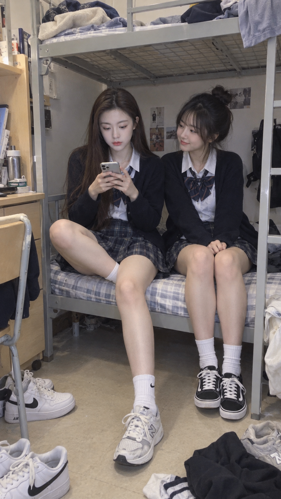 iPhone随手拍:校服女生宿舍下铺的真实午后