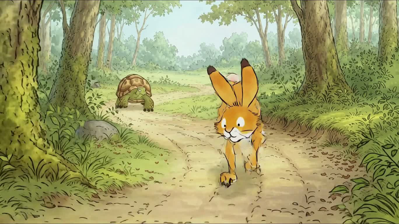ウサギとカメの競争と昼寝 — AI video creation