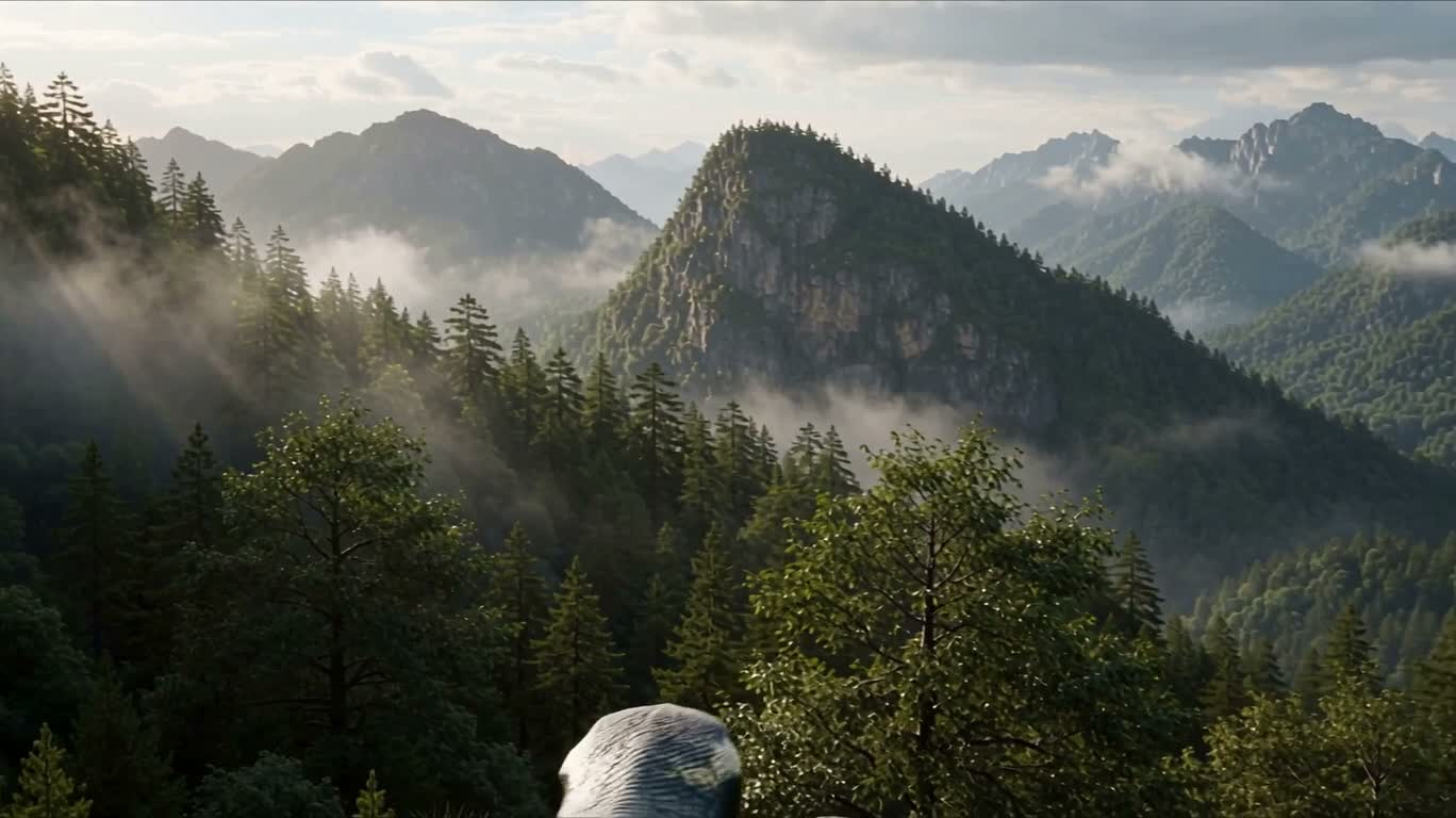 L'aigle-serpent aux plumes sombres veille sur la forêt de montagne