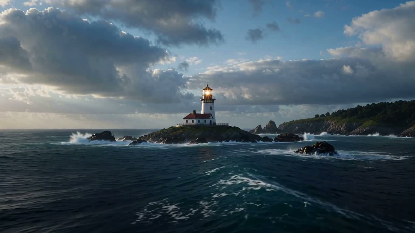 Hyperrealistic Fantasy Seascape of a Lighthouse