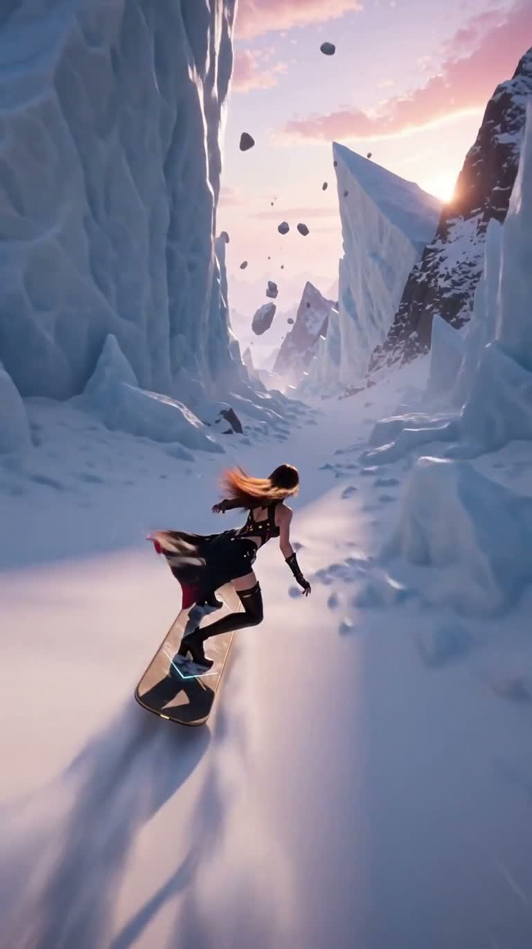 Hovering Through the Powder Snow Canyon — AI video creation