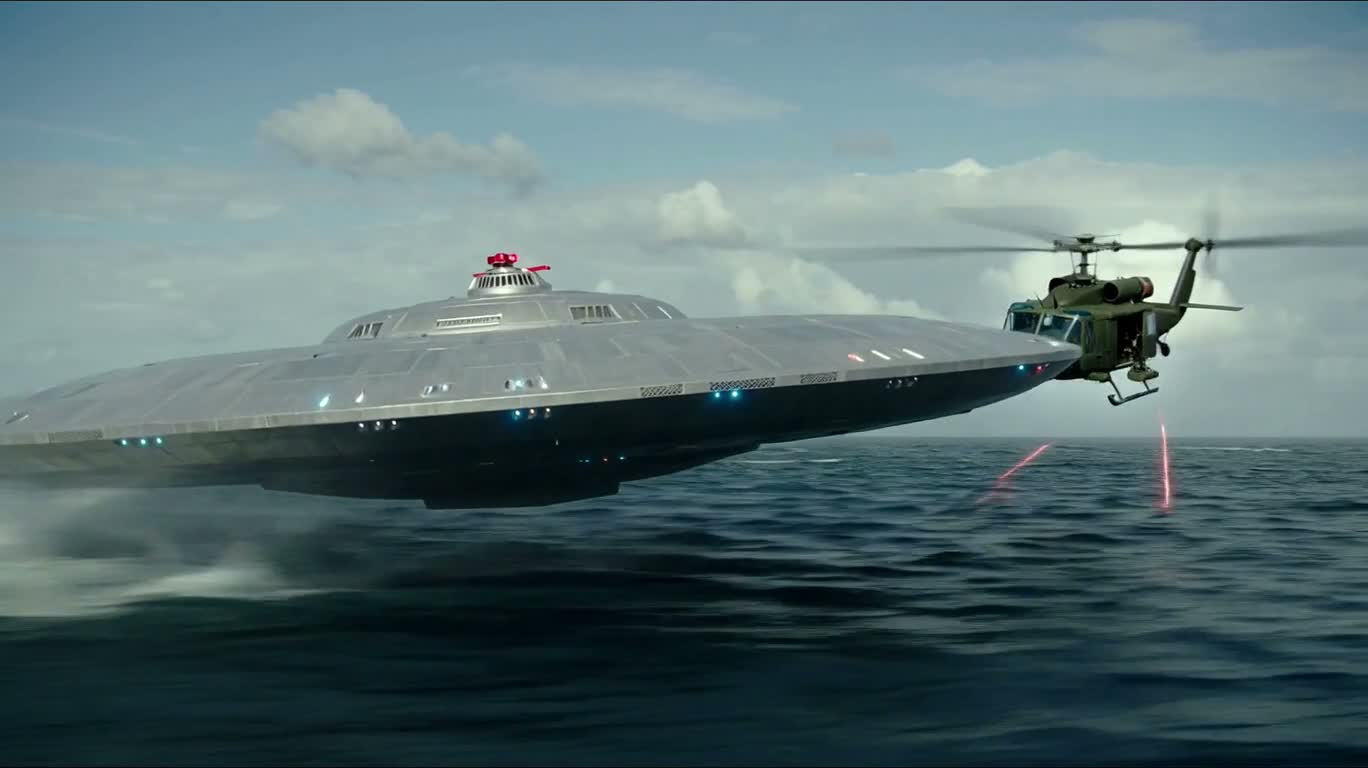 Cá mập Megalodon tấn công UFO — AI video creation