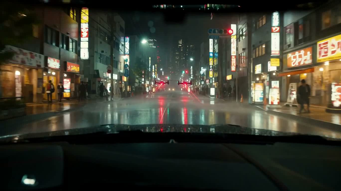 霓虹雨夜追击