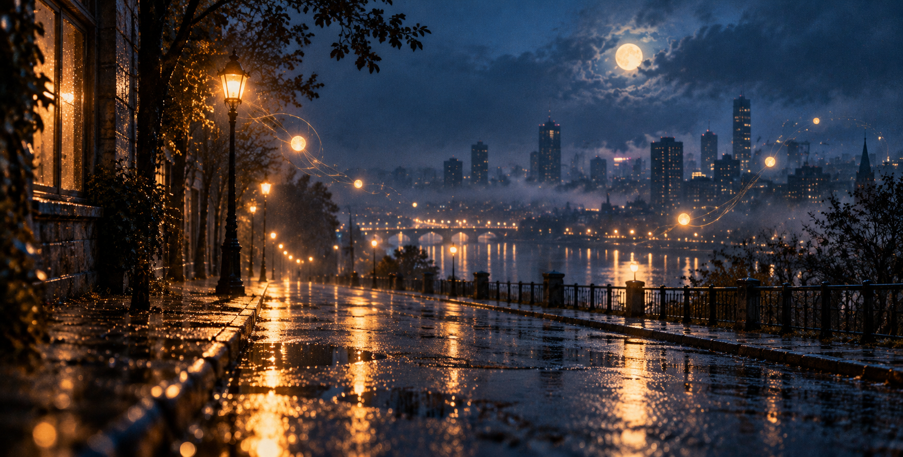 旋律意境启发的蓝调雨夜氛围艺术