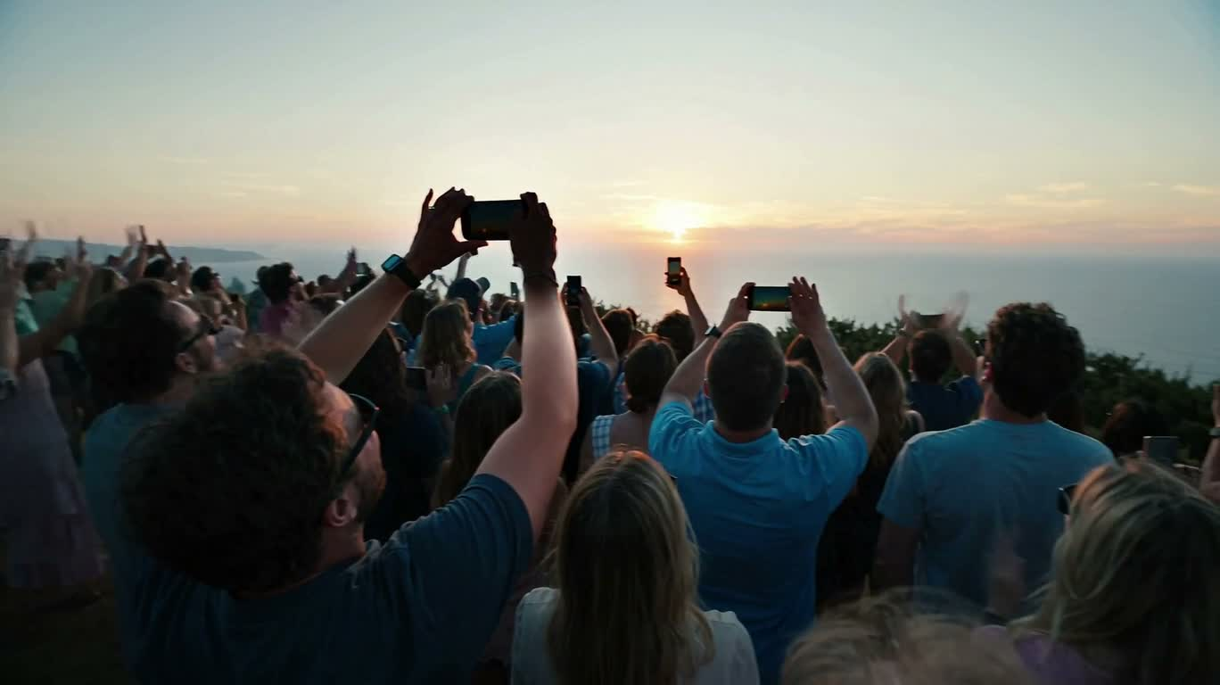 해안 개기일식 아래의 무중력 공포 — AI video creation