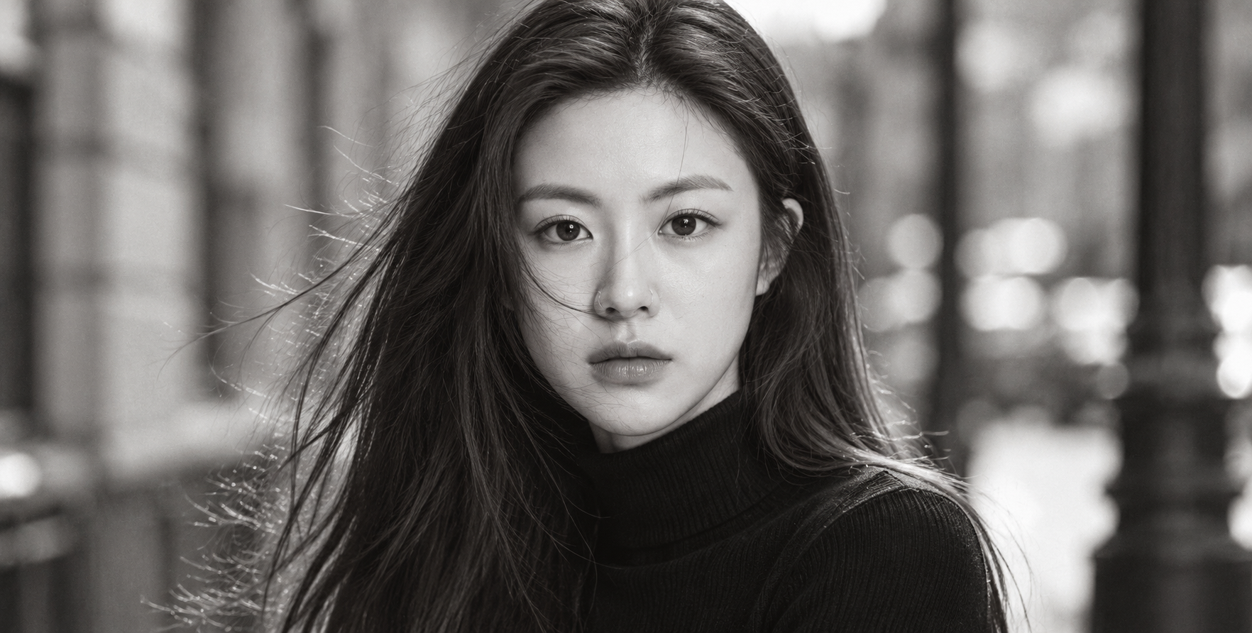 黑白都市光影中的成年女性电影肖像