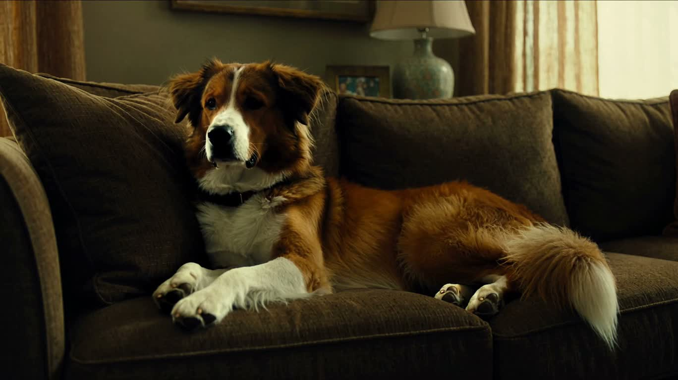 Dog Suddenly Running on the Sofa