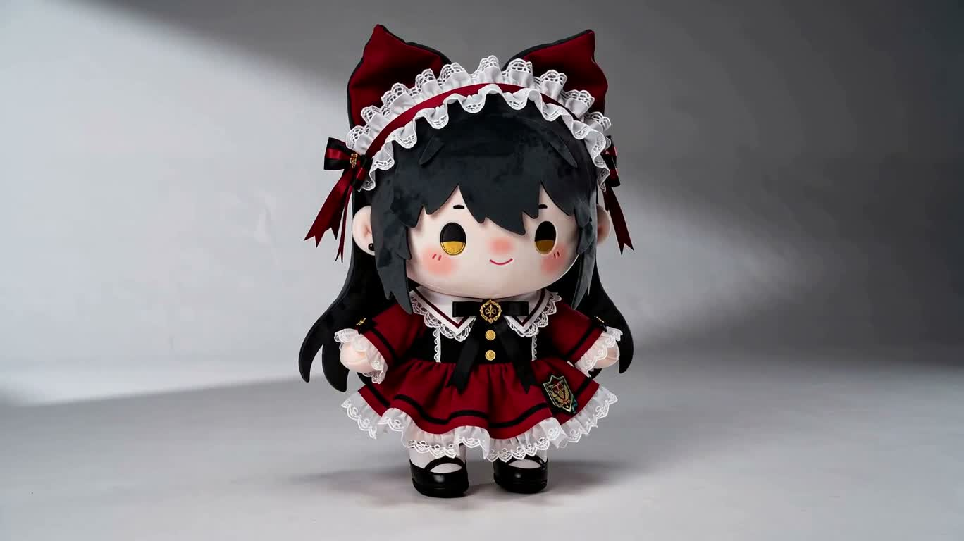 红黑哥特少女绒毛玩偶 — AI video creation