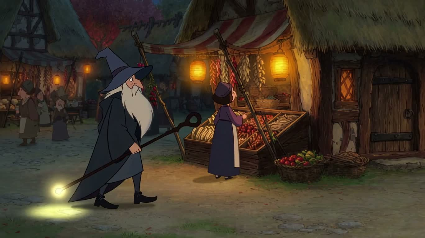 Светящаяся волшебная палочка и ночной рыночный лоток
