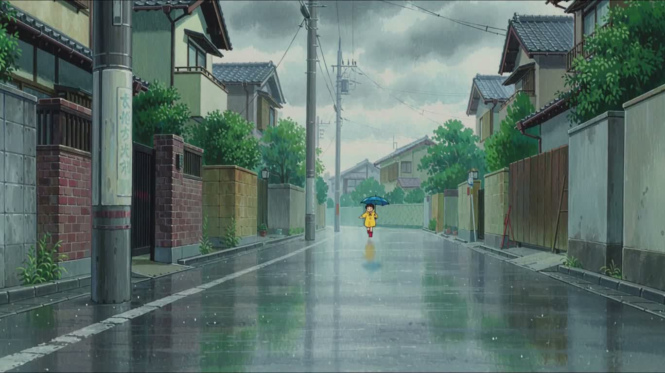 Child Running in the Rain