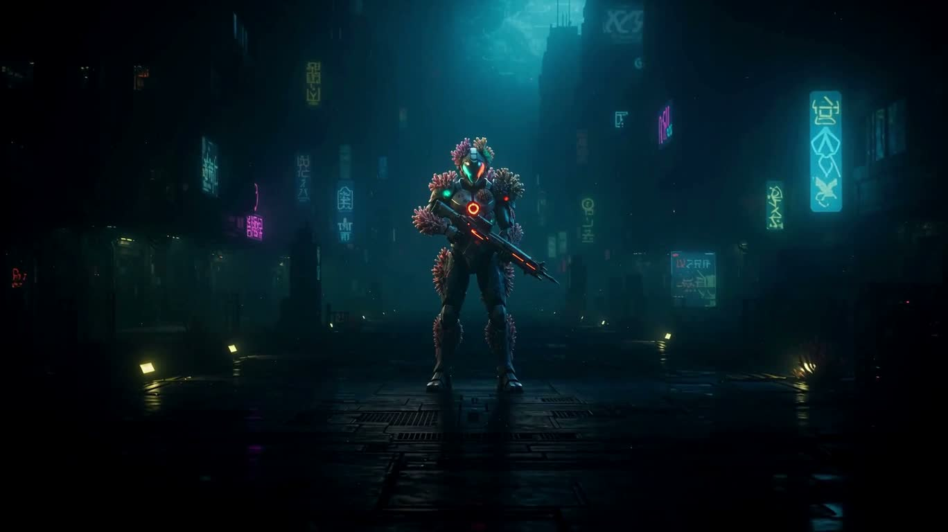 Neon Coral Warrior