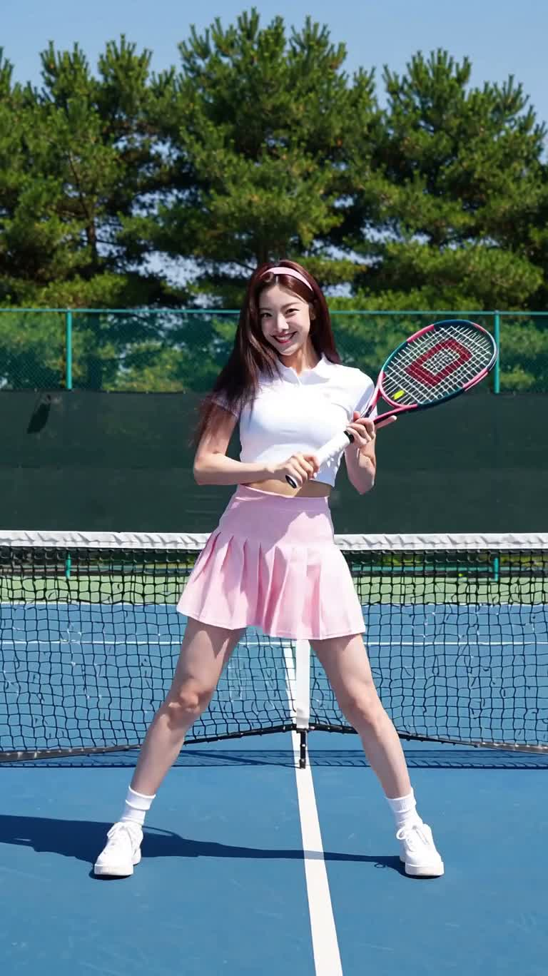 Biên đạo K-pop mùa hè trên sân quần vợt