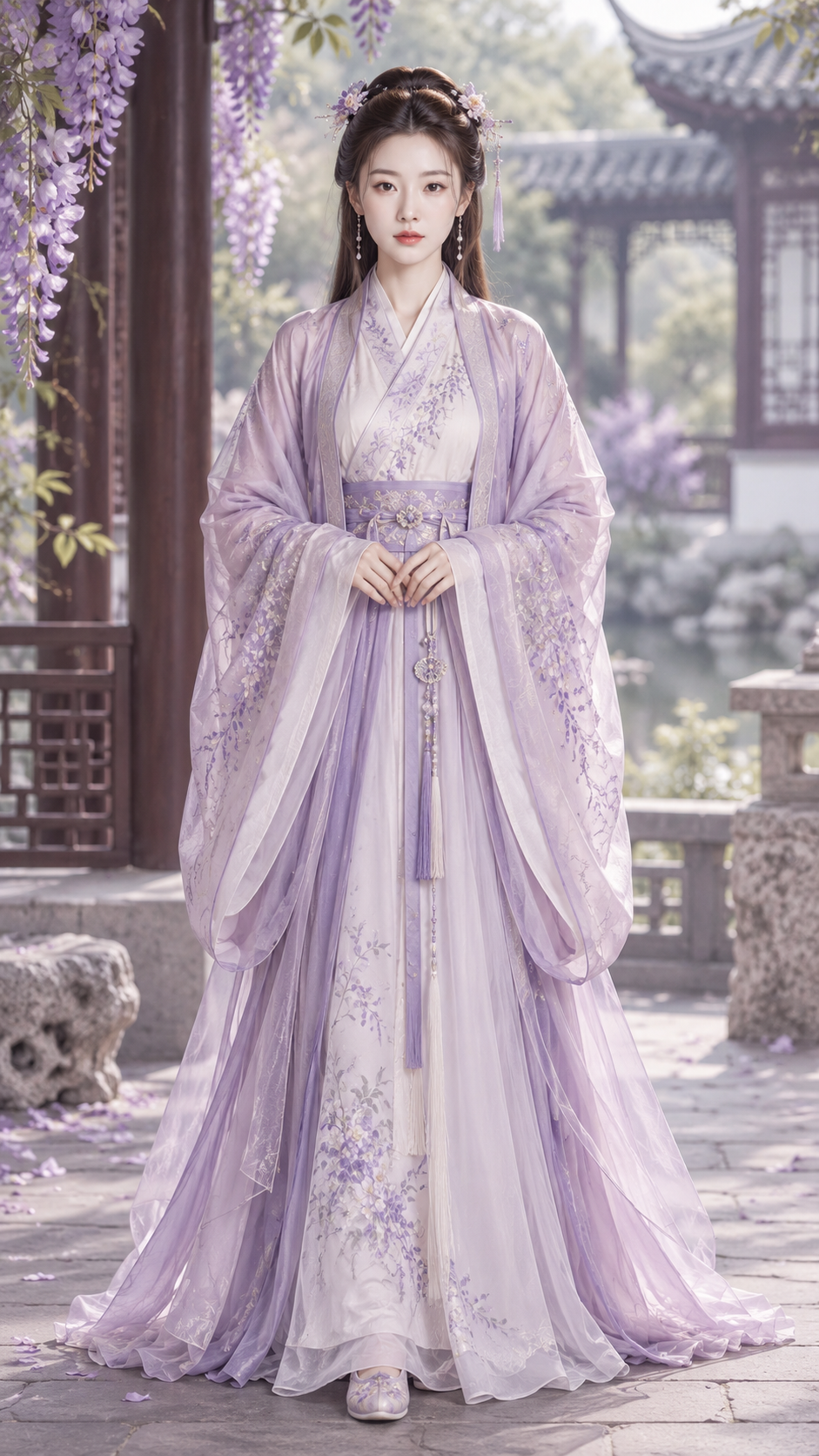 Hanfu phong cách Tống tím nhạt tuyệt đẹp — AI image creation