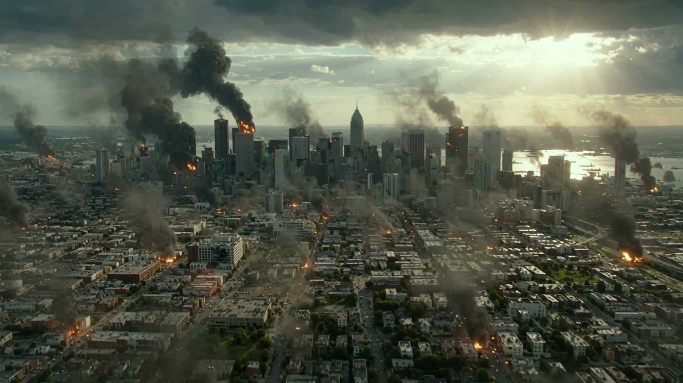 Behemoth Attacks the City: Air-Ground Counterattack — AI video creation