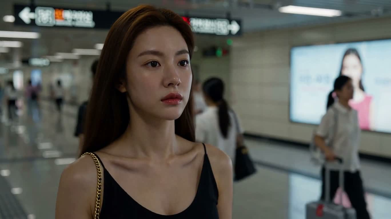 지하철 광고 화면 앞에서의 우연한 만남