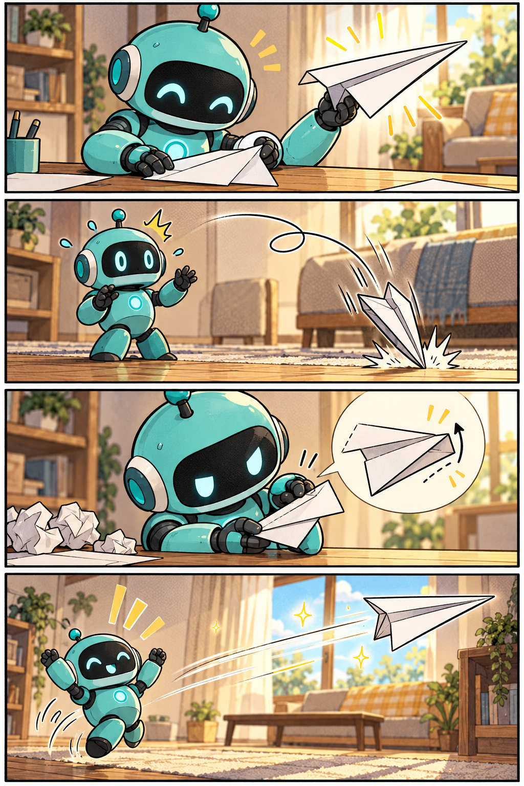 试错与成长:四格漫画故事