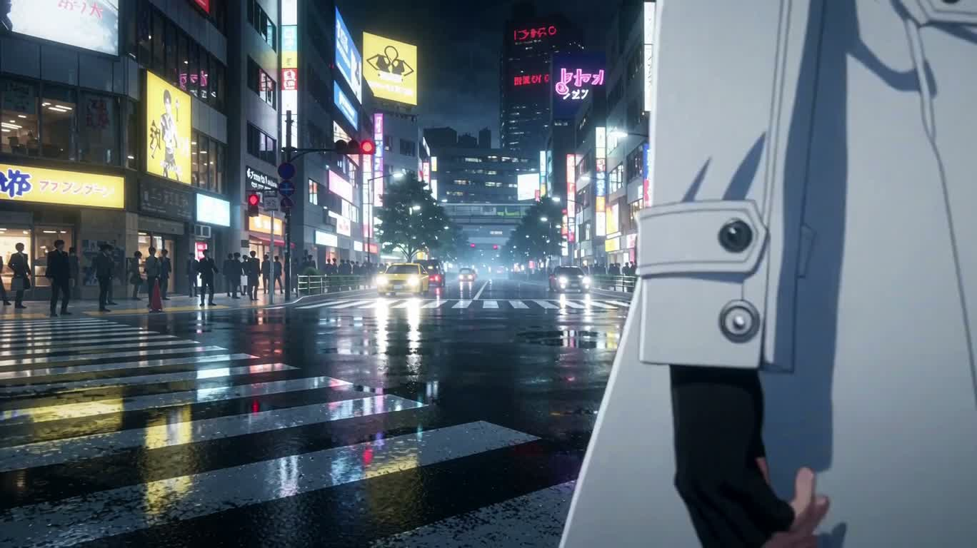 ネオン交差点の超能力ブレード対決