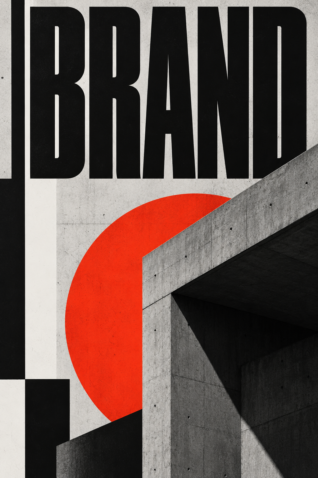 Brutalist brand poster — AI image creation