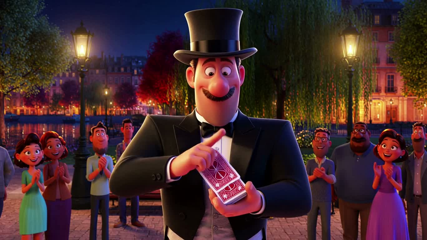 Partie de cartes pyrotechnique : le miracle nocturne du magicien