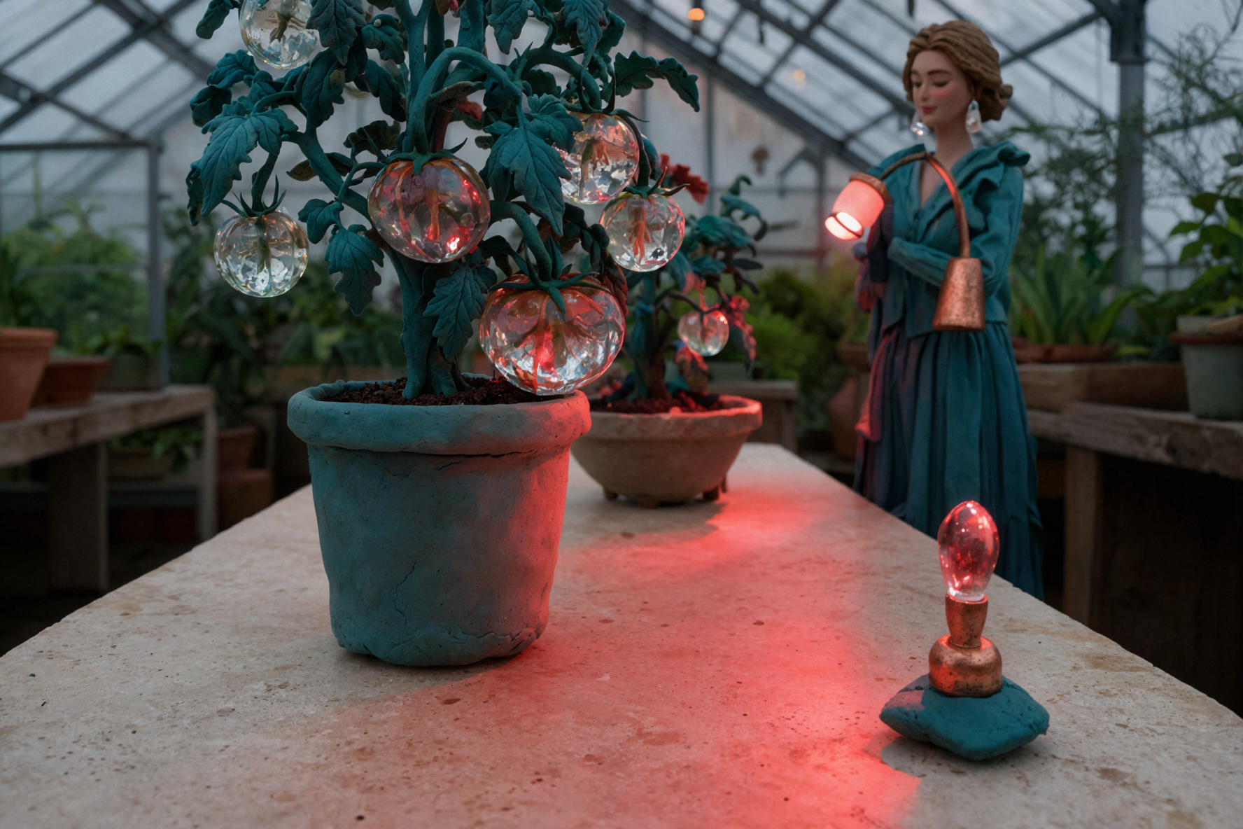 Serre de tomates en verre · Stop-motion en pâte à modeler