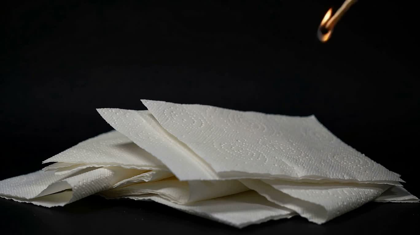 火柴点燃纸巾堆