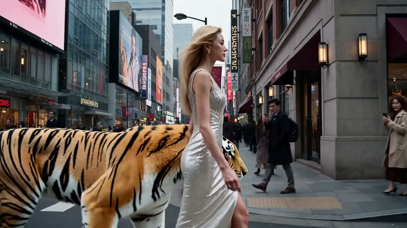 White Tiger Phantom Parade in the City
