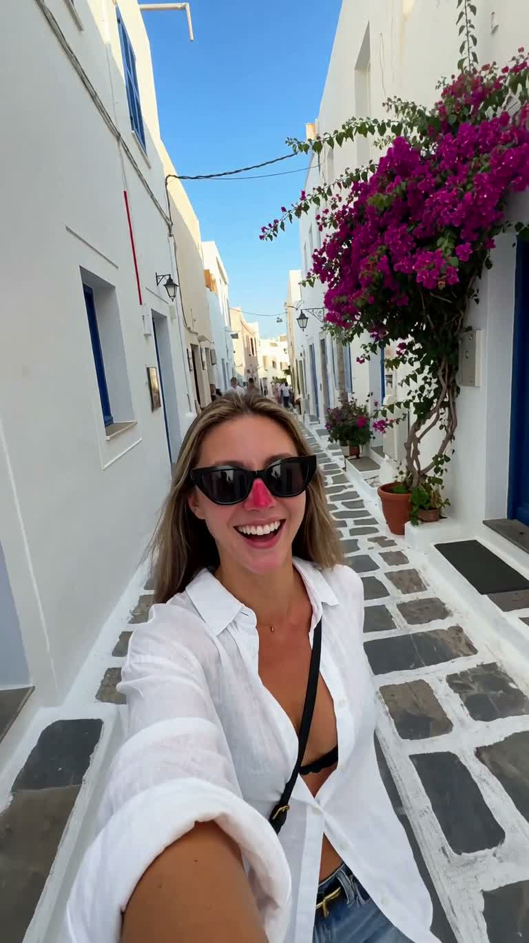 米科诺斯巷弄到海边夕阳的手持旅行记录