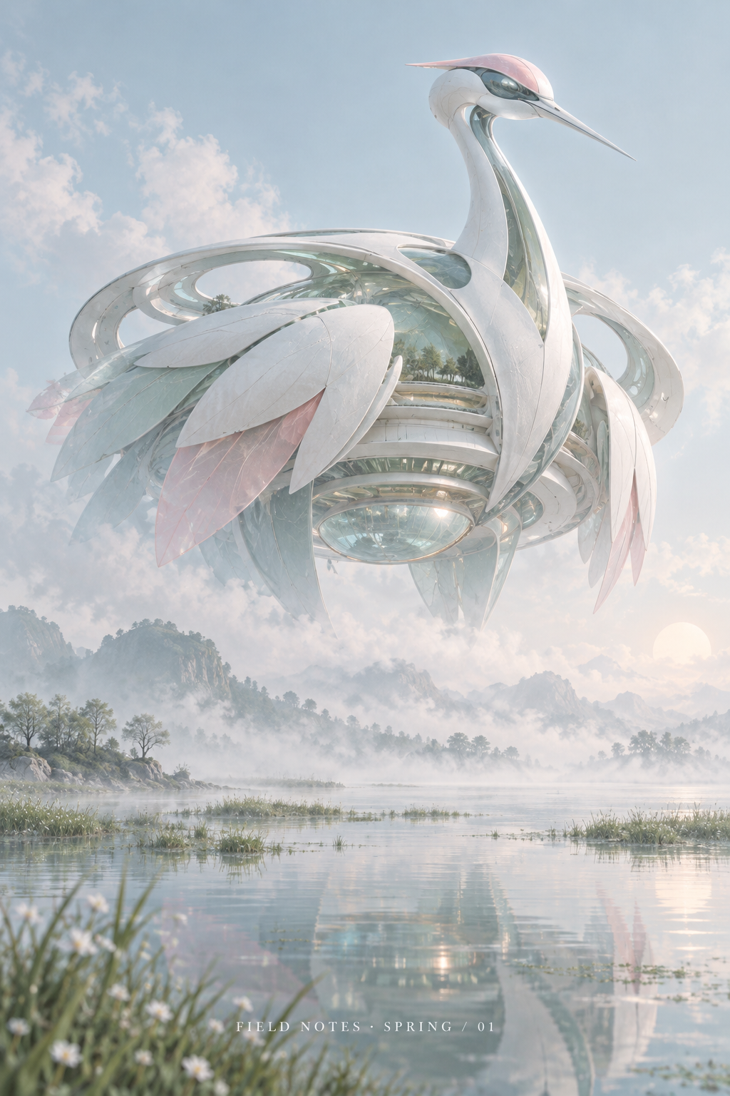柔性超现实生物机甲粉彩海报模板