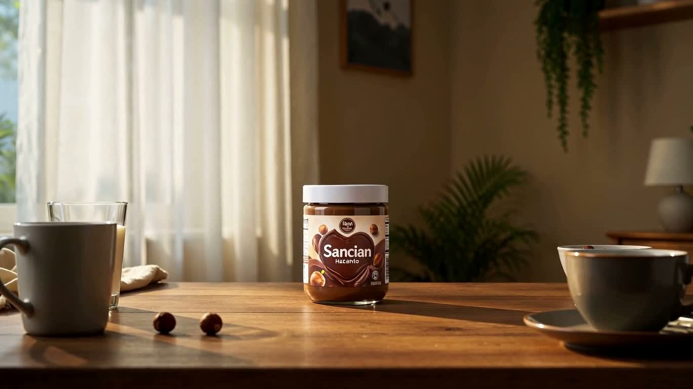 따뜻한 빛 아침 식사의 만남