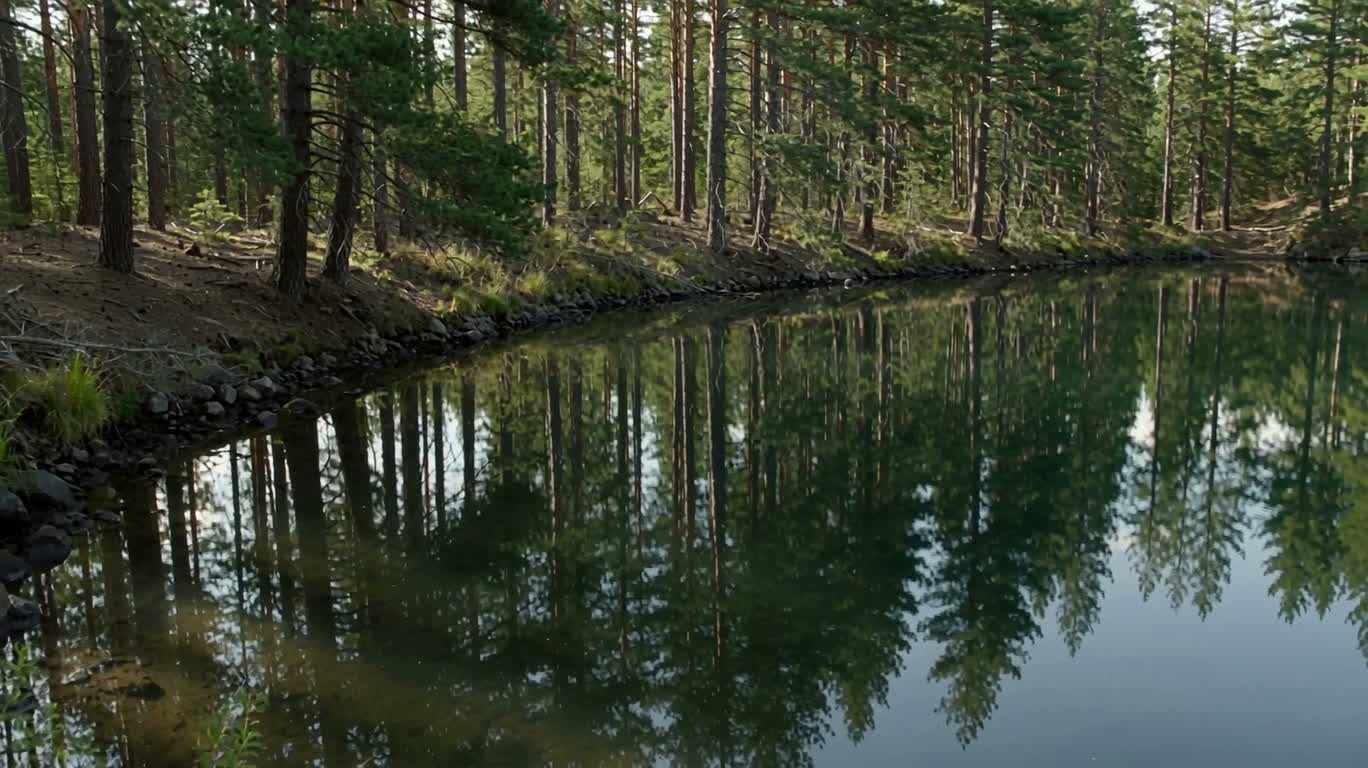 Quiet Bay in the Pine Forest