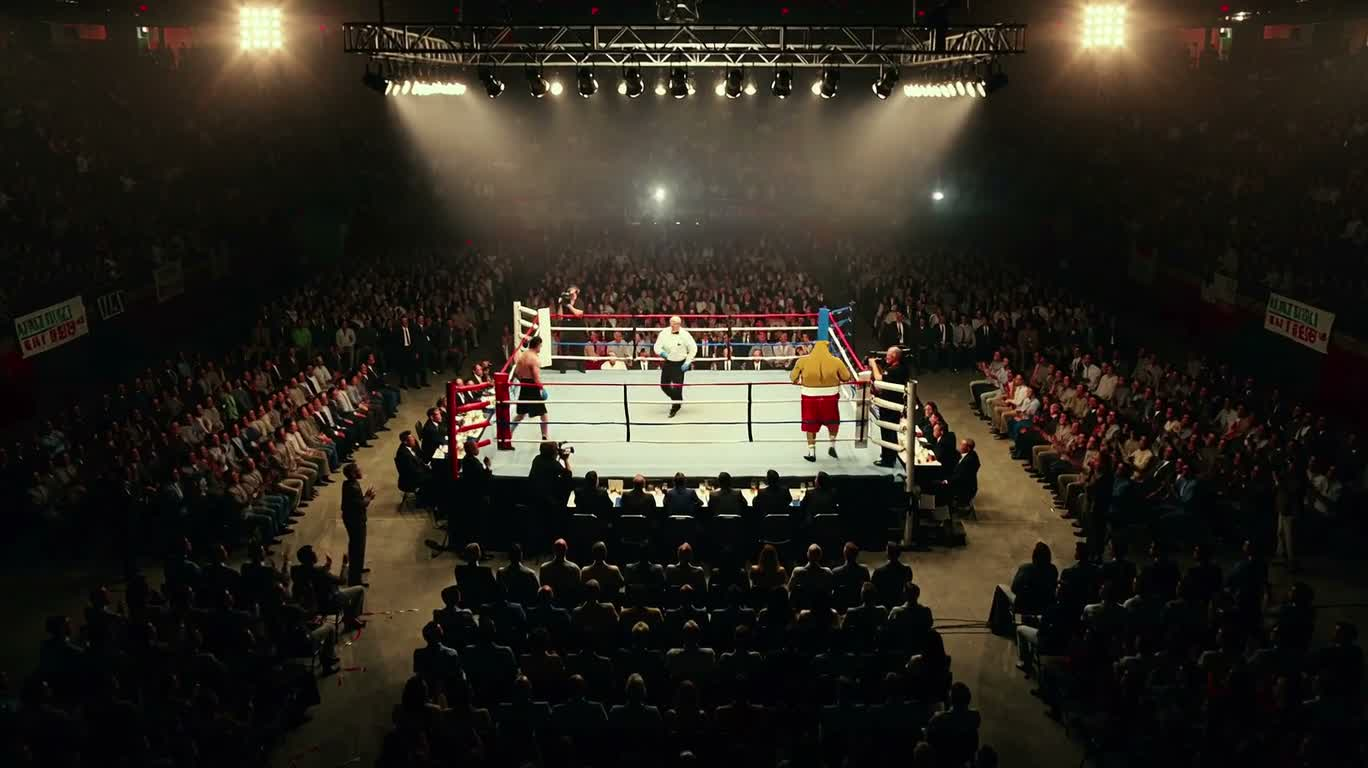 Bouledogue cartoon sur le ring