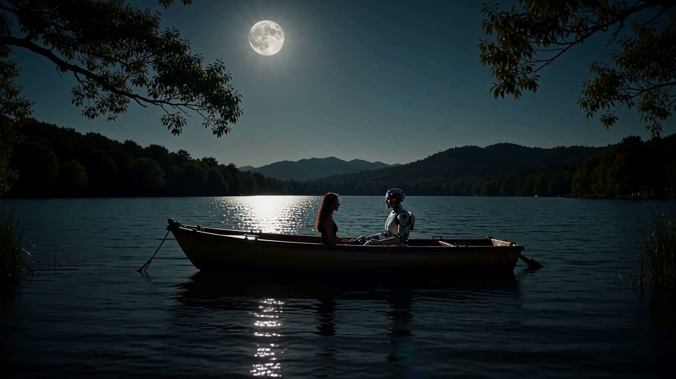 月光の湖に交わす人とAIの口づけ