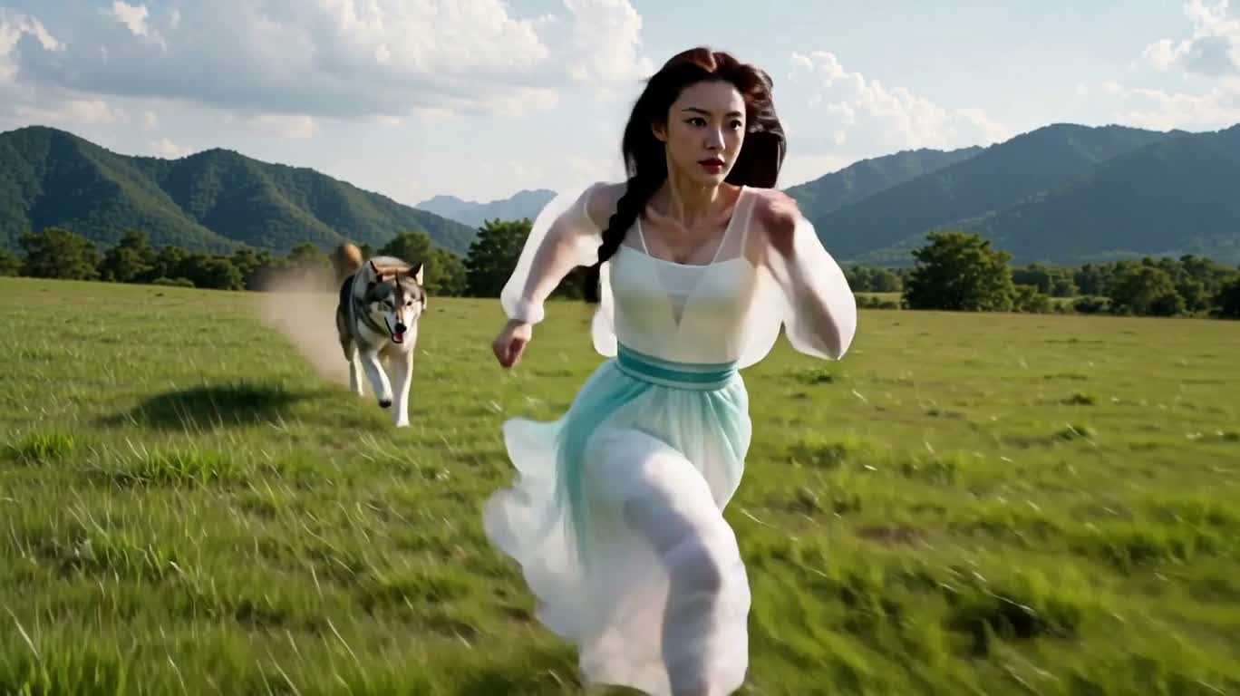 Sói tấn công trên thảo nguyên — AI video creation