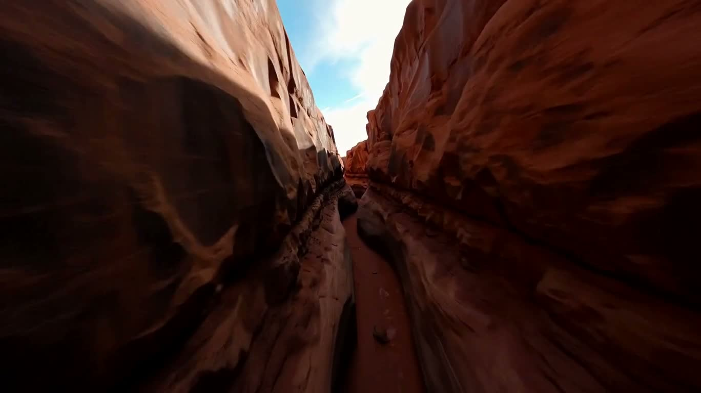Course du canyon de grès rouge