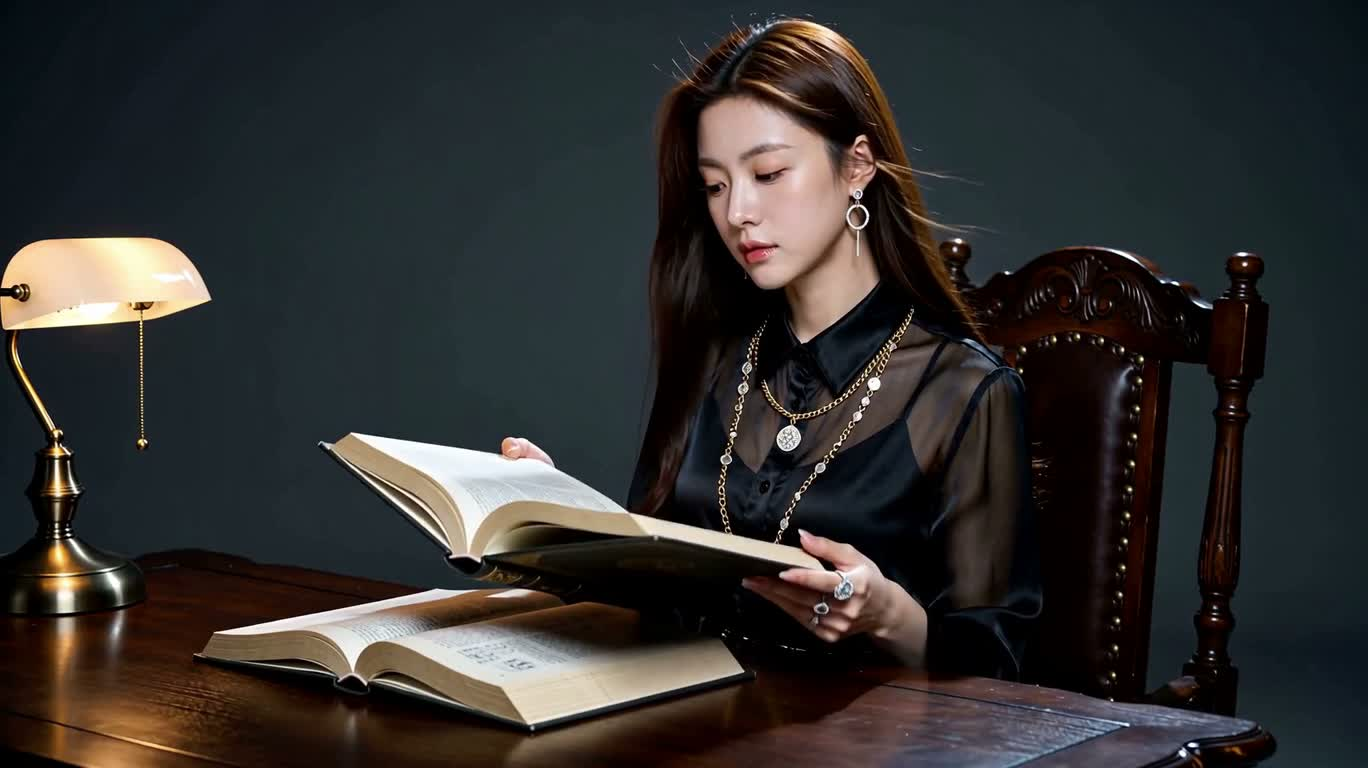 마녀가 책을 덮으며 미소 짓다