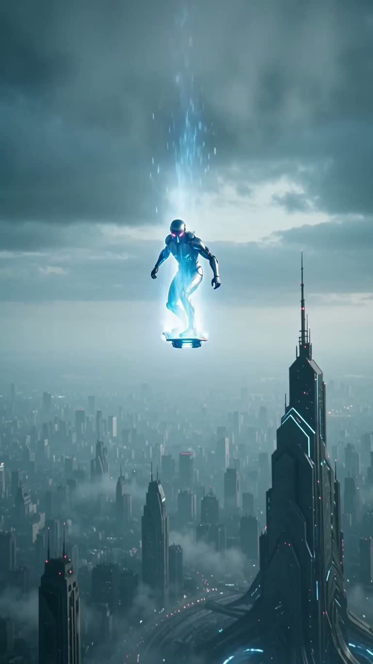 雾中霓虹滑行者 — AI video creation