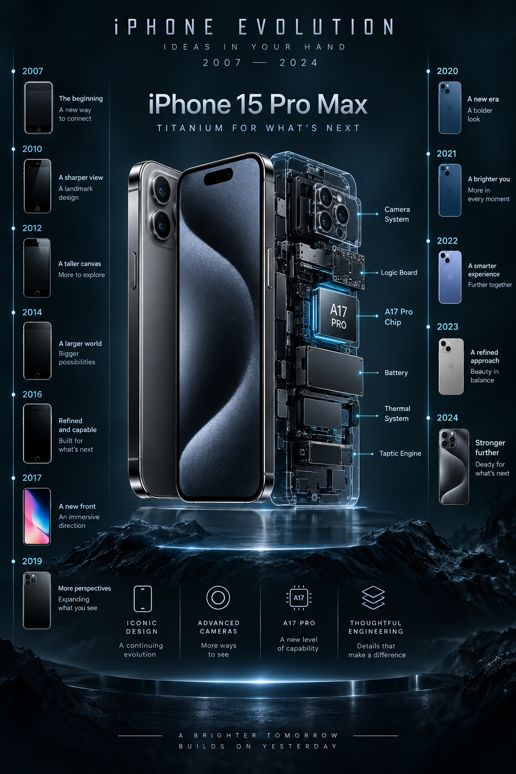 iPhone进化暗黑科技信息图