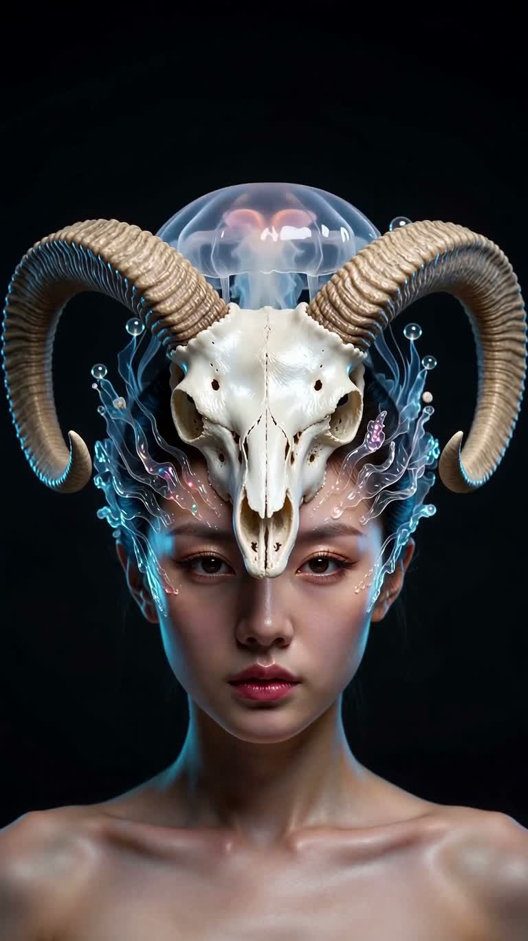 Neon Myriad Sheep-Headed Goddess