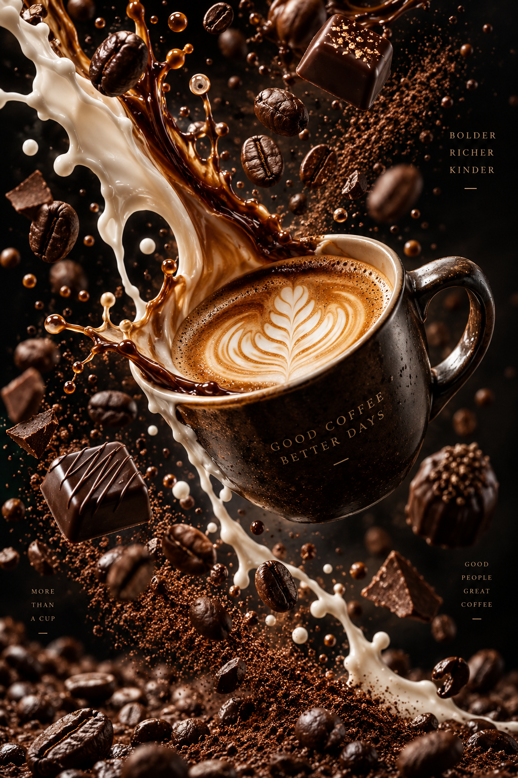 Art du café suspendu dans les airs — AI image creation