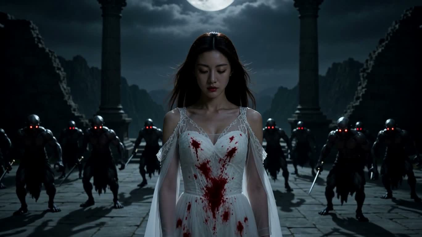 Thánh quang dưới trăng: Thiên thần sa ngã — AI video creation
