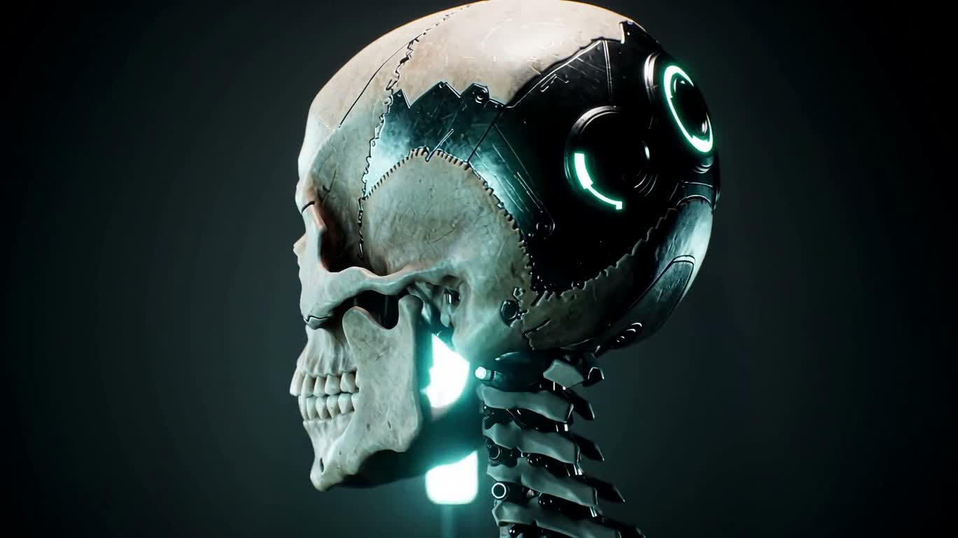 Neon Cyber Skull